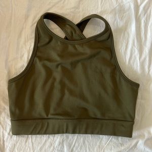 Olive green sports bra - like new!